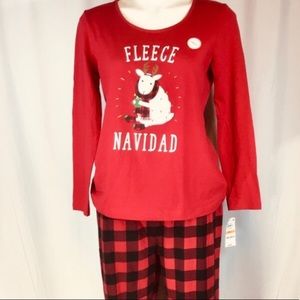 NWT Missy family pj fleece X-Mas  2-pcs XXL red and black quality night wear